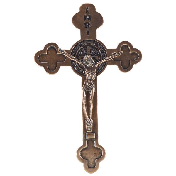Crucifixo em Metal de parede 21 cm cobre velho