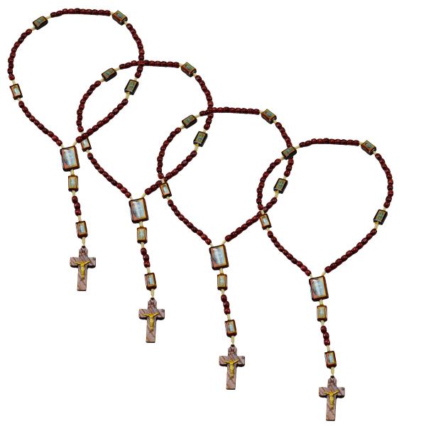 Terço Contas Quadradas Resinadas de São Bento.(Dúzia)