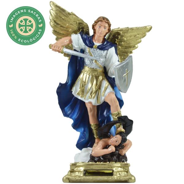 São Miguel Arcanjo Branco com Azul (39 cm)