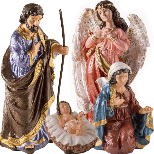Presépio 04 Peças-Jesus, Maria, José, Anjo Gabriel-30 cm