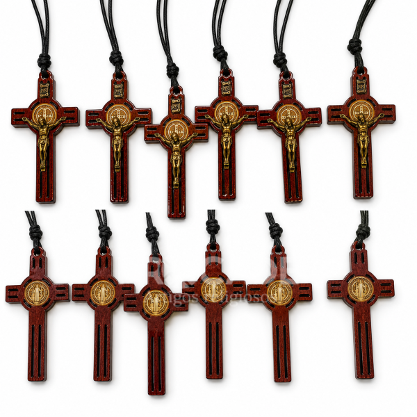 Kit 10 Cordões São Bento 4x3cm em Madeira com Verniz Alto Brilho