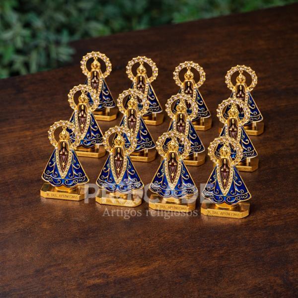 Santinha de Metal para painel Nossa senhora Aparecida manto azul 2026 (12 UN)