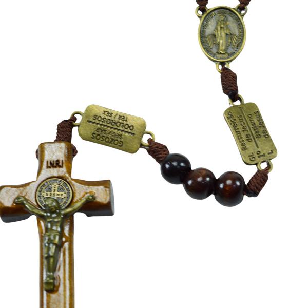 Terço Contemplação Dos Mistérios Nossa Senhora das Graças em madeira 8 mm (06 Unidades)