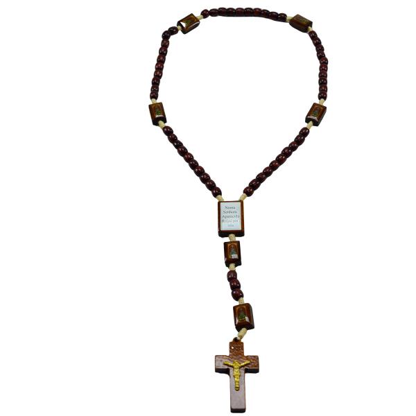 Terço Contas Quadradas Resinadas de Nossa Senhora Aparecida. (Dúzia)