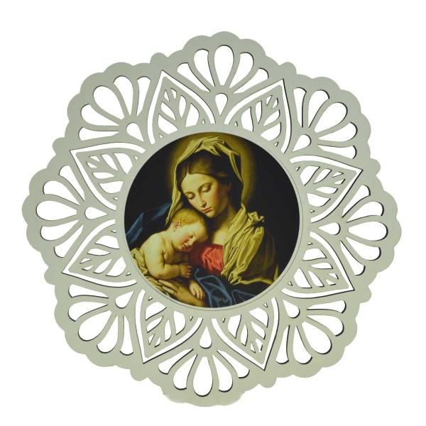 Mandala de Balcão ou Parede 24 cm -Jesus e Maria Passa na frente.