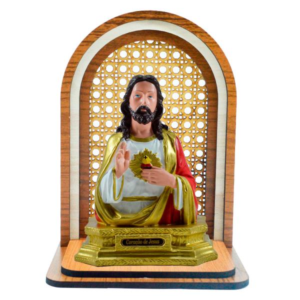 Aparador Oratório com Sagrado Coração de Jesus busto de Mesa 19 Cm (AG)