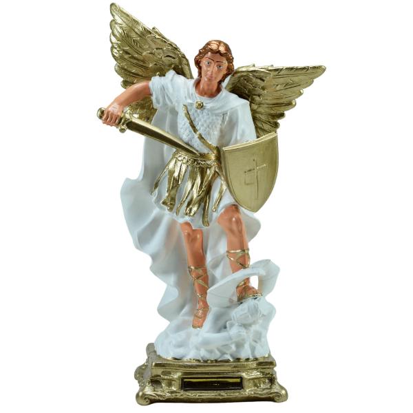 São Miguel Arcanjo Branco com Dourado  (39 cm) 