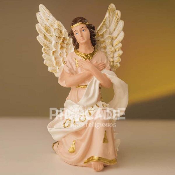 Presépio de 05 peças inquebrável Branco com Salmão 23 cm