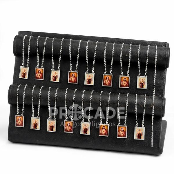 Escapulário de Aço Inox tradicional – Kit com 12 Unidades