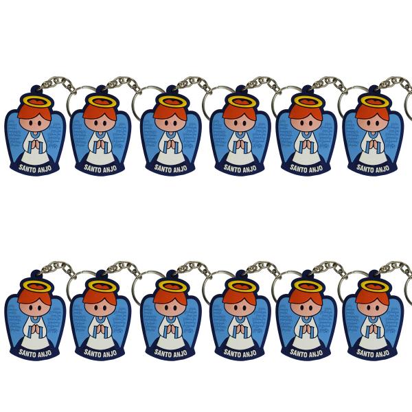 Chaveiro de borracha Santo Anjo azul (12 unidades)