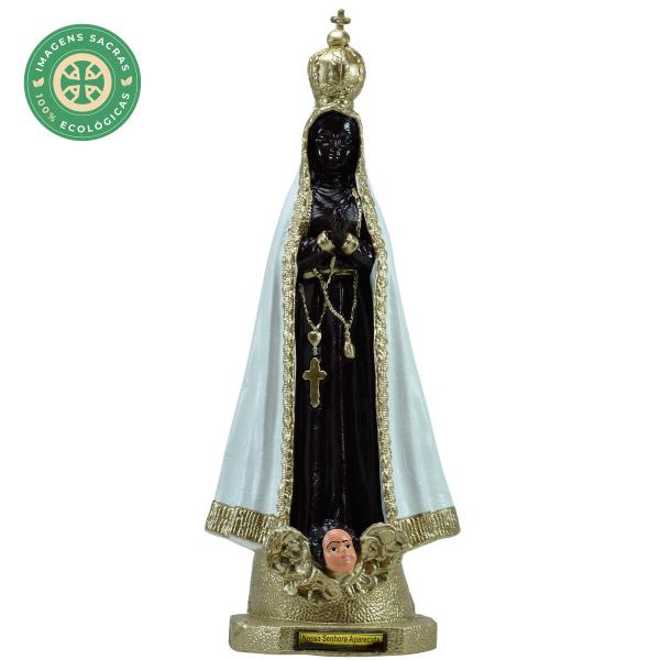 Nossa Senhora Aparecida Branca com Dourado 40 Cm