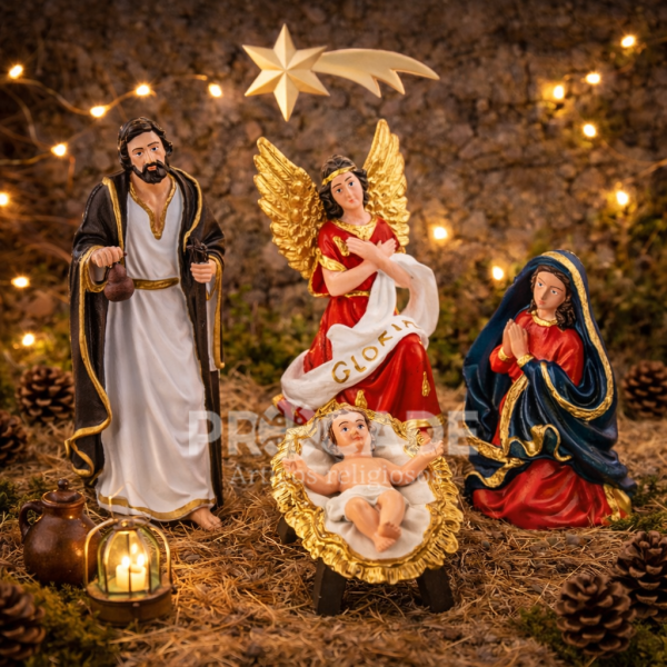 Presépio de 05 peças inquebrável 23 cm