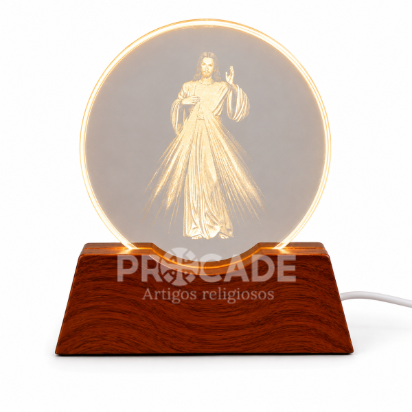 Luminária LED Slim Laser USB 10cm – Jesus Misericordioso