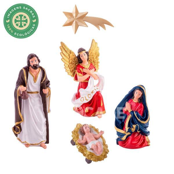 Presépio de 05 peças inquebrável 23 cm