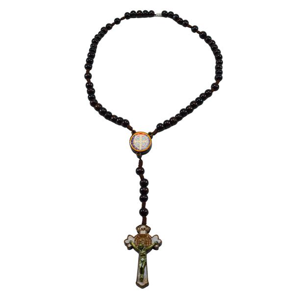 Terço de São Bento 10 mm com fecho para pescoço.(06 un)