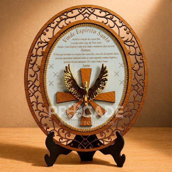 Kit 4 Mandalas do Espírito Santo em MDF – Decoração Religiosa para Parede e Balcão