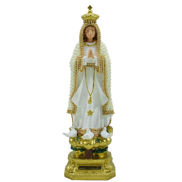 Nossa Senhora de Fátima revestida com perolas (30 cm)