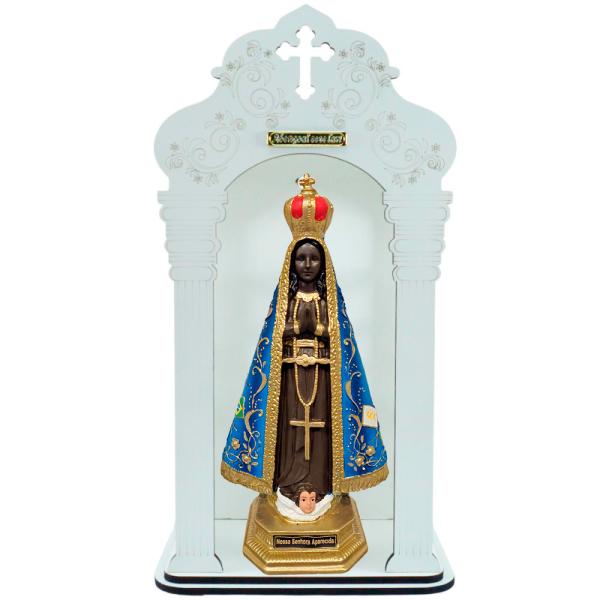 Capela 46 cm com Imagem de Nossa Senhora Aparecida.