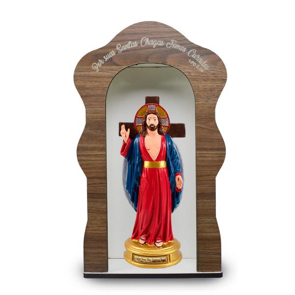 Oratório Santas Chagas de Jesus 34 Cm  sem porta