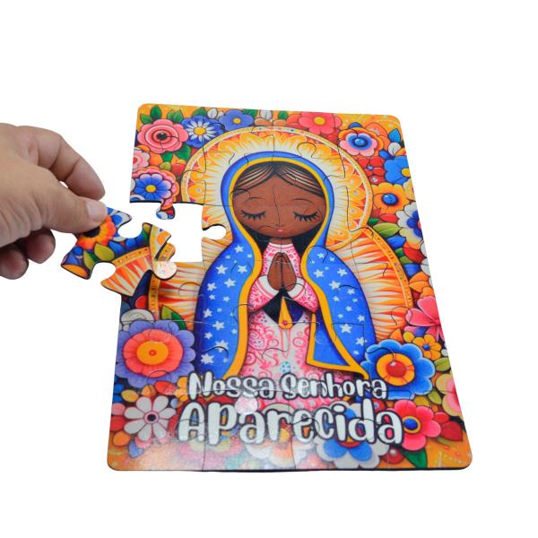 Quebra Cabeça de Nossa Senhora Aparecida em MDF 24 peças (20 cm x 30 cm)