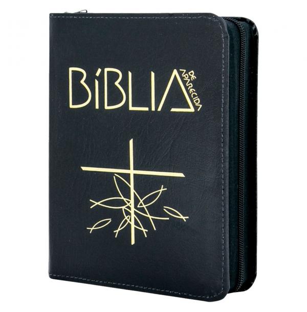 Biblia de Aparecida C/Zíper Capa Preta