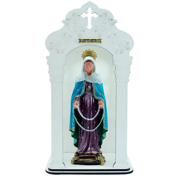Capela 46 cm com Nossa Senhora das Lágrimas 32cm.