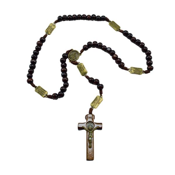 Terço Contemplação Dos Mistérios Nossa Senhora Aparecida em madeira 8 mm (06 Unidades)