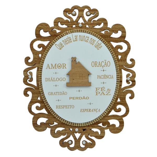 Kit-Mandala harmonia do Lar em MDF detalhes em Strass Balcão e Parede (04 unidades)