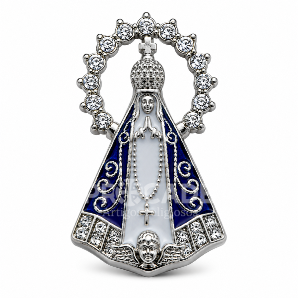 Imã de Geladeira de Nossa Senhora Aparecida em Metal 2,5 cm (10 unidades)