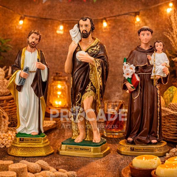 Kit-Os Santos Juninos-Sao Pedro,São João Batista e Santo Antonio (40 cm)