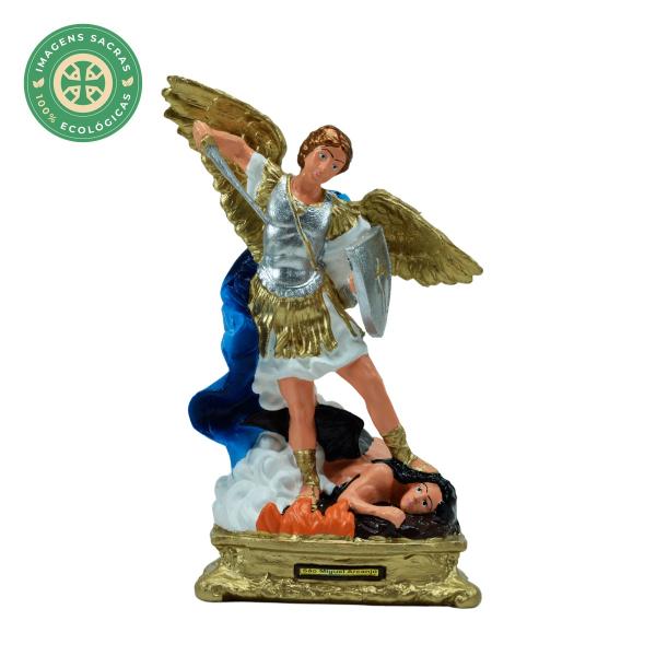 São Miguel Arcanjo Branco com Azul (20 cm)