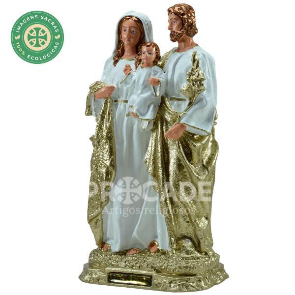 Sagrada Família Branca com Dourado 30 Cm