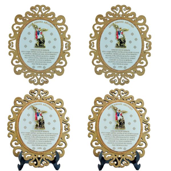 Kit-Mandala de São Miguel MDF detalhe em ABS e Strass Balcão e Parede (04 unidades)