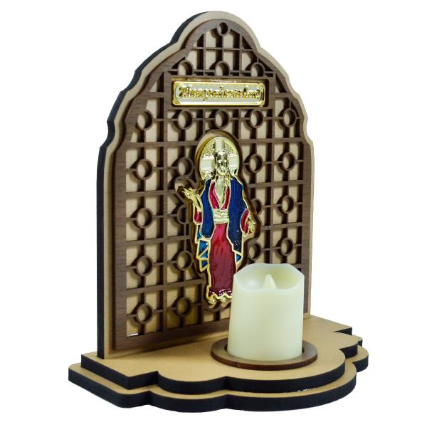 Kit - Oratório do Senhor Jesus das Santas Chagas com Vela Eletrônica 19 Cm x 16 Cm (04 Unidades) 