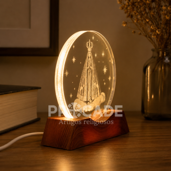 Luminária LED Slim Laser USB 10cm – Nossa Senhora Aparecida