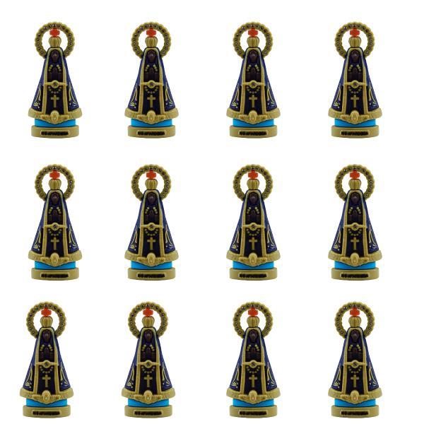 Nossa Senhora Aparecida de Borracha e Coroa com Strass 07 CM (12 unidades)