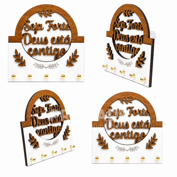 Kit com 4 Porta-Chaves Decorativo 