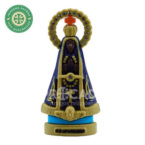 Nossa Senhora Aparecida de Borracha e Coroa com Strass 07 CM (12 unidades)