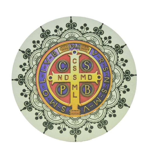 Mandala de São Bento Pintada 22 cm-Cores diversas