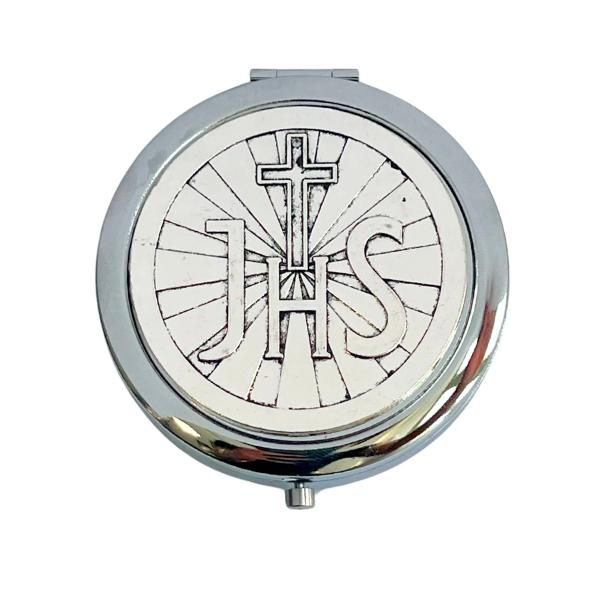 Porta Terço/Teca de São Bento em aço inox cromado grande (07 cm)