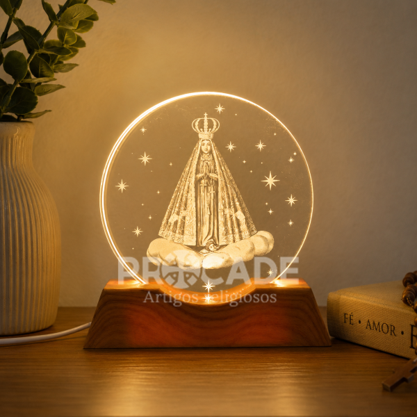 Luminária LED Slim Laser USB 10cm – Nossa Senhora Aparecida