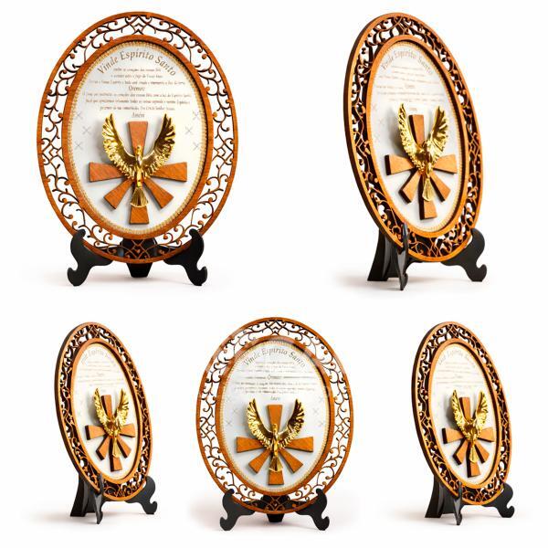 Kit 4 Mandalas do Espírito Santo em MDF – Decoração Religiosa para Parede e Balcão