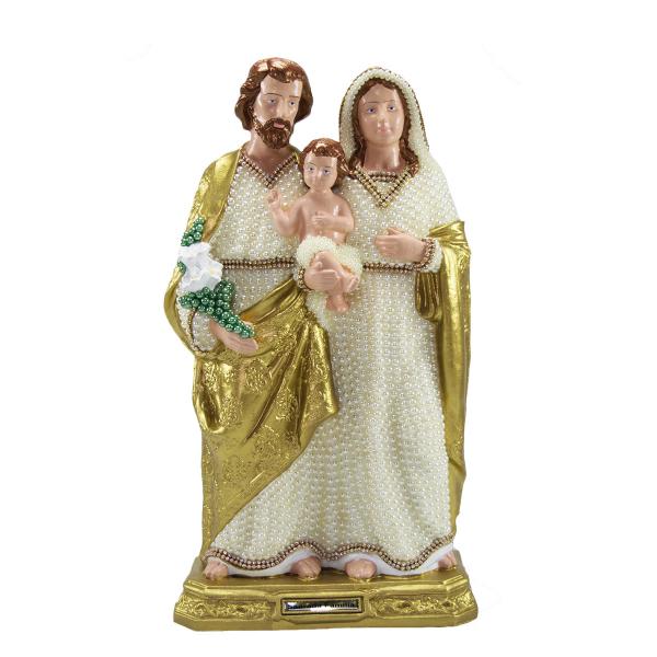 Sagrada Família 40 Cm revestida com perola Branca 