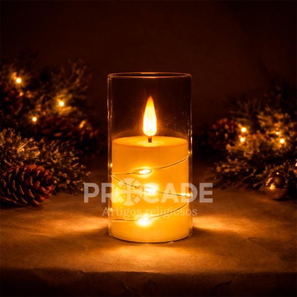 Vela Eletrônica de LED em Acrílico 10 cm com Pilhas Inclusas – Kit com 12 Unidades
