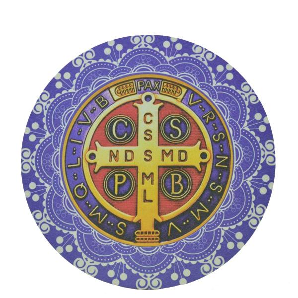 Mandala de São Bento Pintada 22 cm-Cores diversas