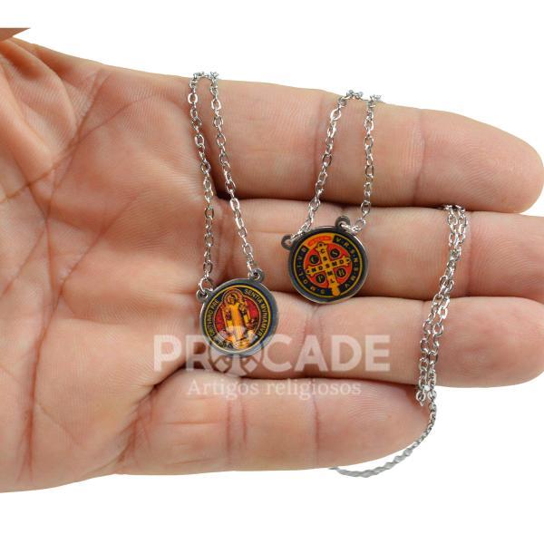 Kit com 12 Escapulários de São Bento com Medalha Dupla