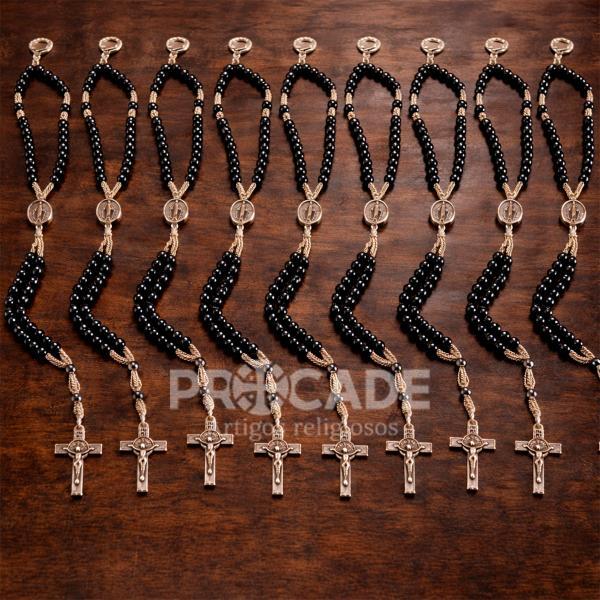 Terço de Pulso em Hematita Nossa Senhora das Graças – Kit com 12 Unidades