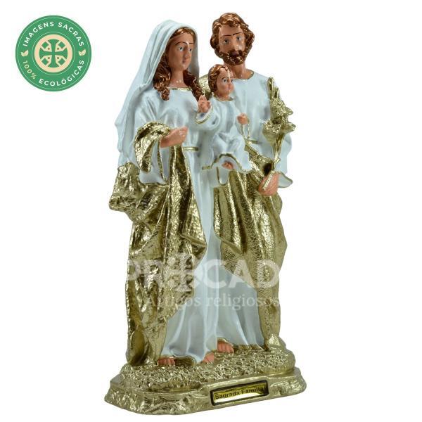 Sagrada Família Branca com Dourado 30 Cm