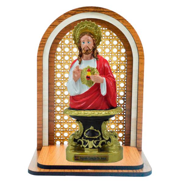 Aparador Oratório com Sagrado Coração de Jesus para Mesa (25Cm)