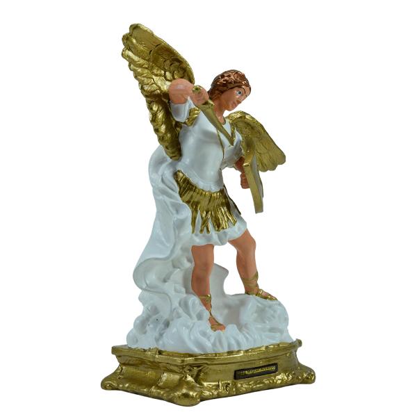 São Miguel Arcanjo Branco com Dourado (23 cm)